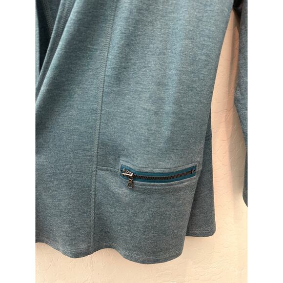 LOGO LORI GOLDSTEIN | Blue Lounge Athleisure Soft Long Length Open Cardigan |XL - Picture 4 of 8